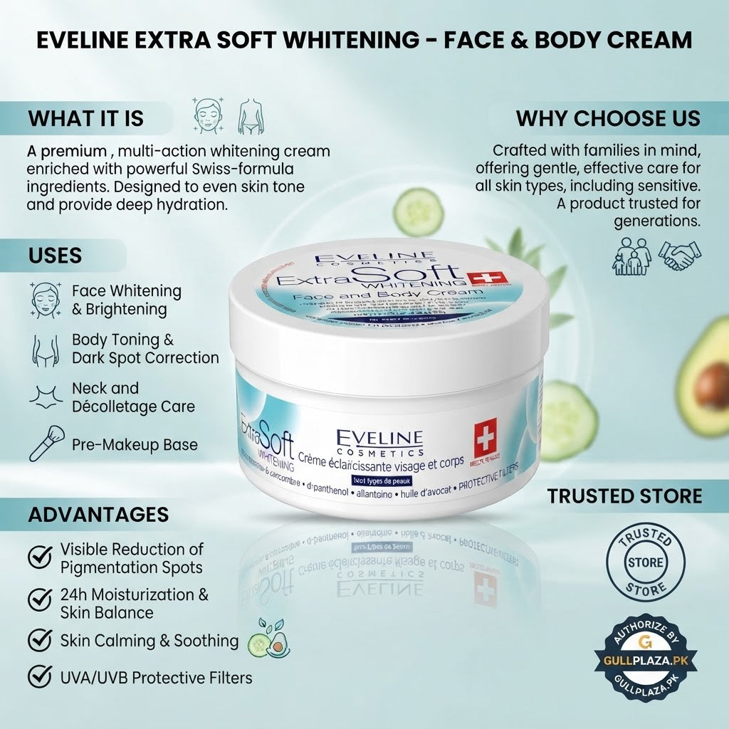 Eveline Extra Soft Whitening Face & Body Cream 200ml