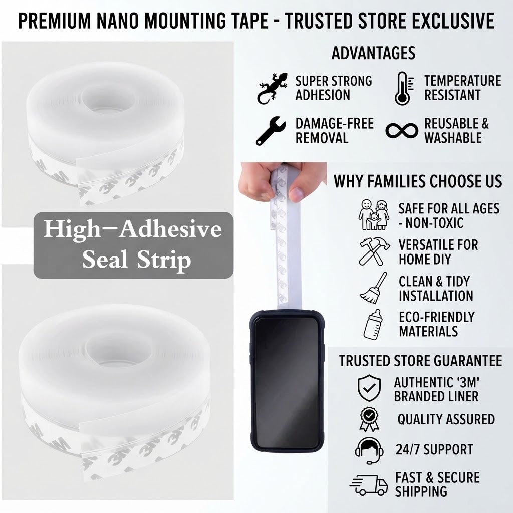 Self-Adhesive Transparent Silicone Door & Window Sealing Strip 5 Meter