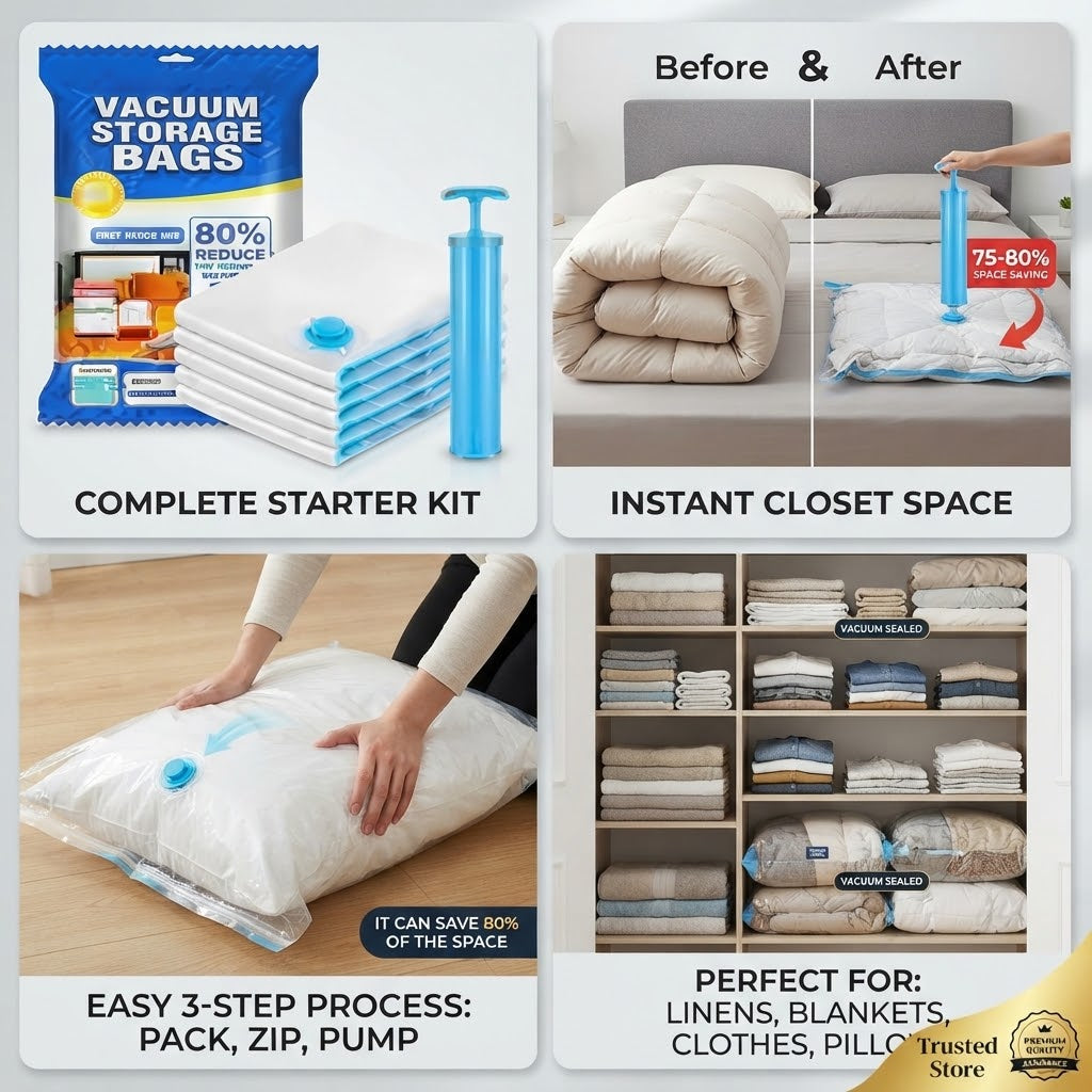 5PCS Vacuum Storage Bags