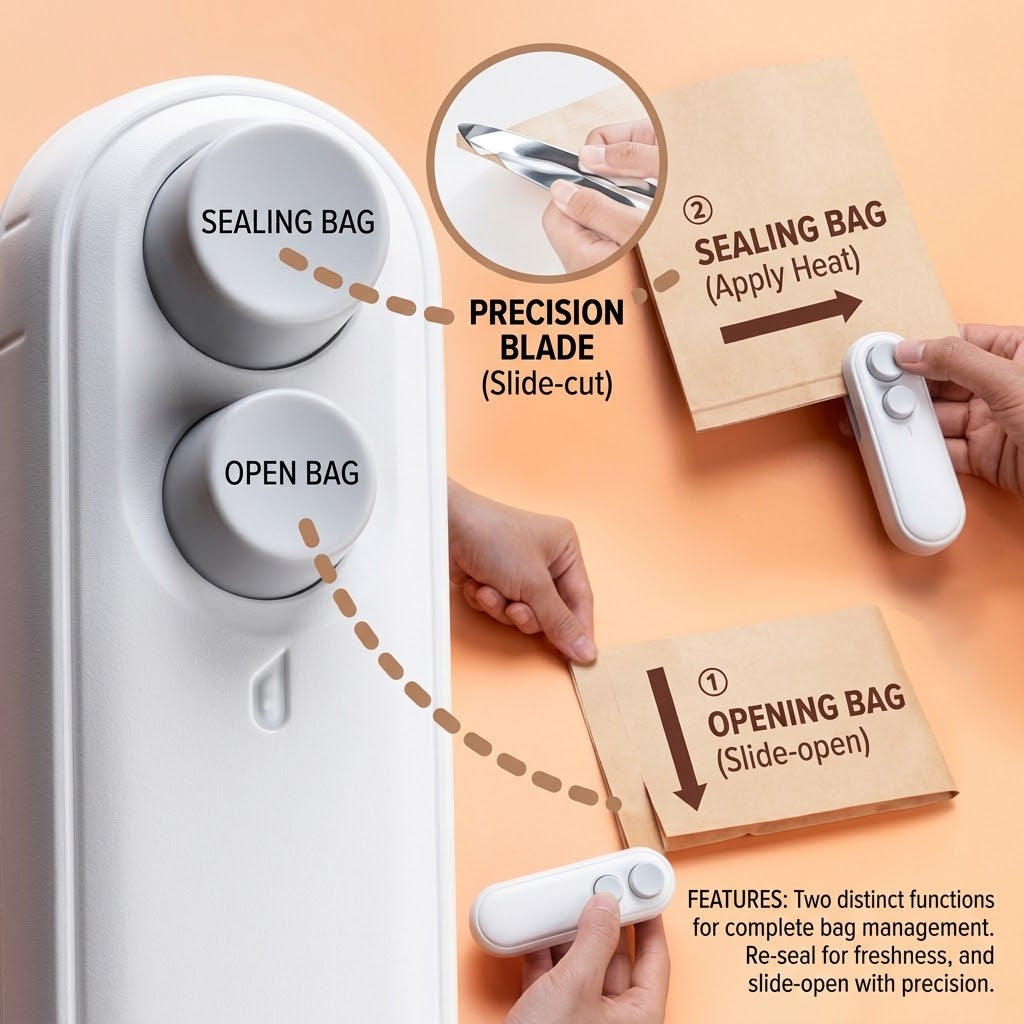 2-in-1 Rechargeable Mini Pocket Bag Sealer & Cutter