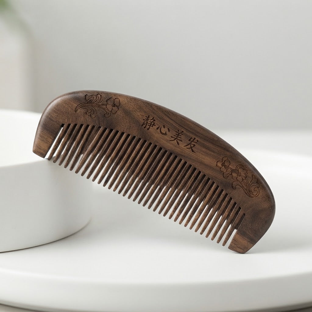 Personalized Peach Wood Hair Comb