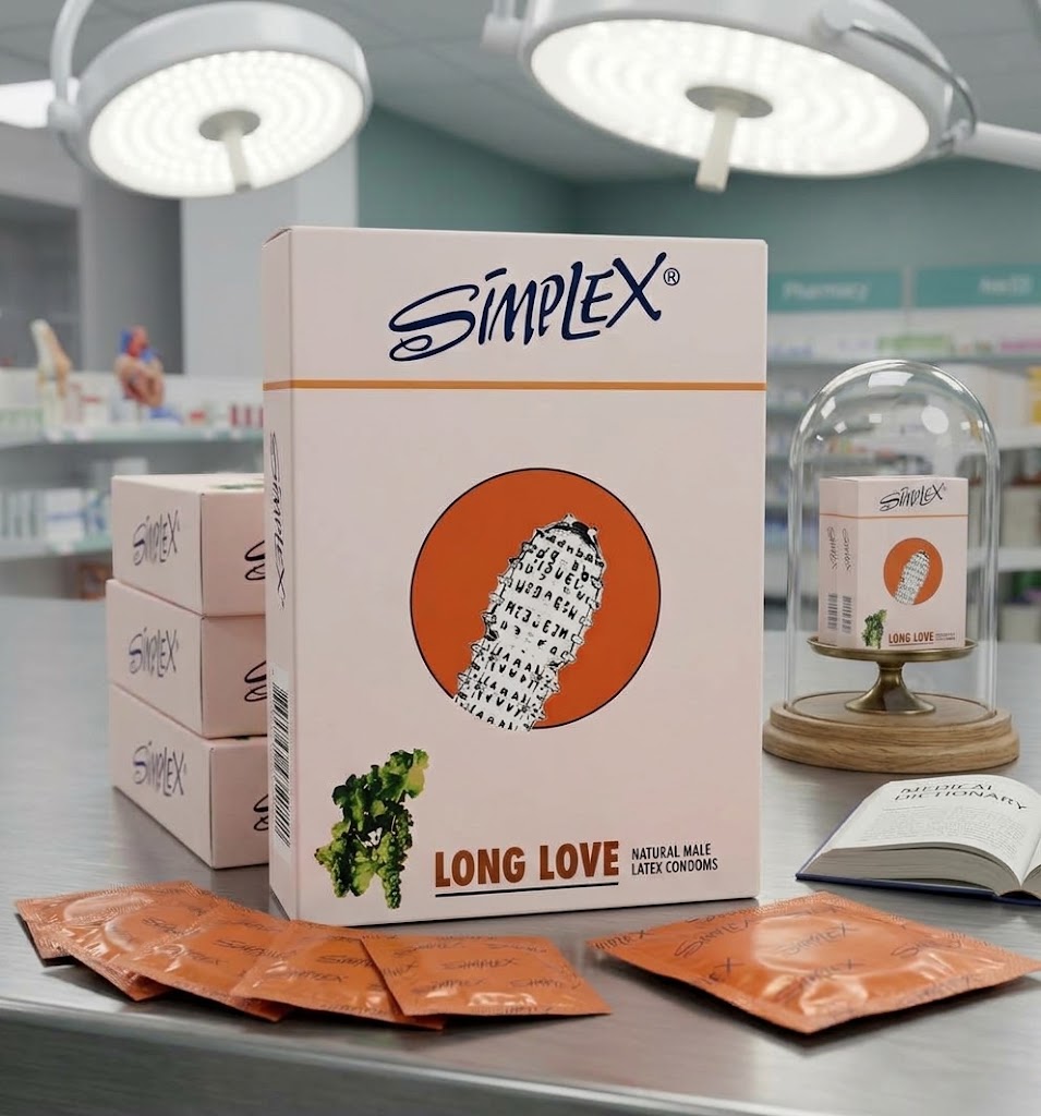 Simplex Long Love Natural Male Latex Condoms - Long-Lasting Protection & Comfort