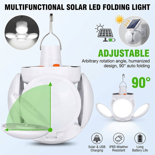 Multifunctional Solar LED Folding Light - 90° Adjustable