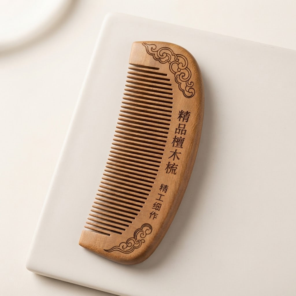 Personalized Peach Wood Hair Comb