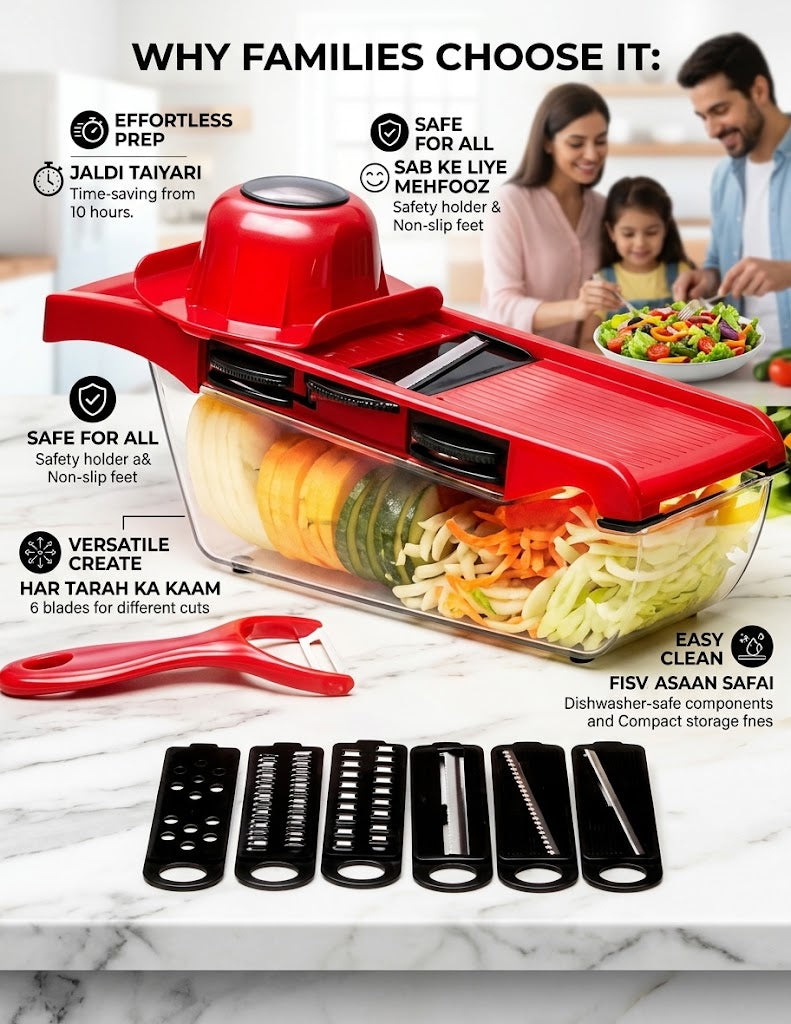 Multi-Functional Vegetable Cutter & Slicer Set with Container
