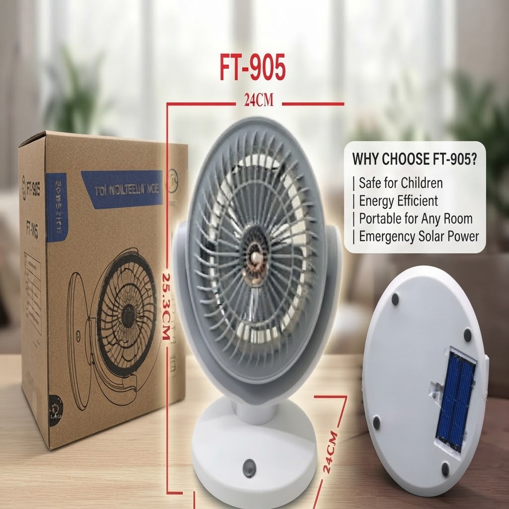 GullPlaza.pk FT-905 Portable Rechargeable Air Circulation Fan