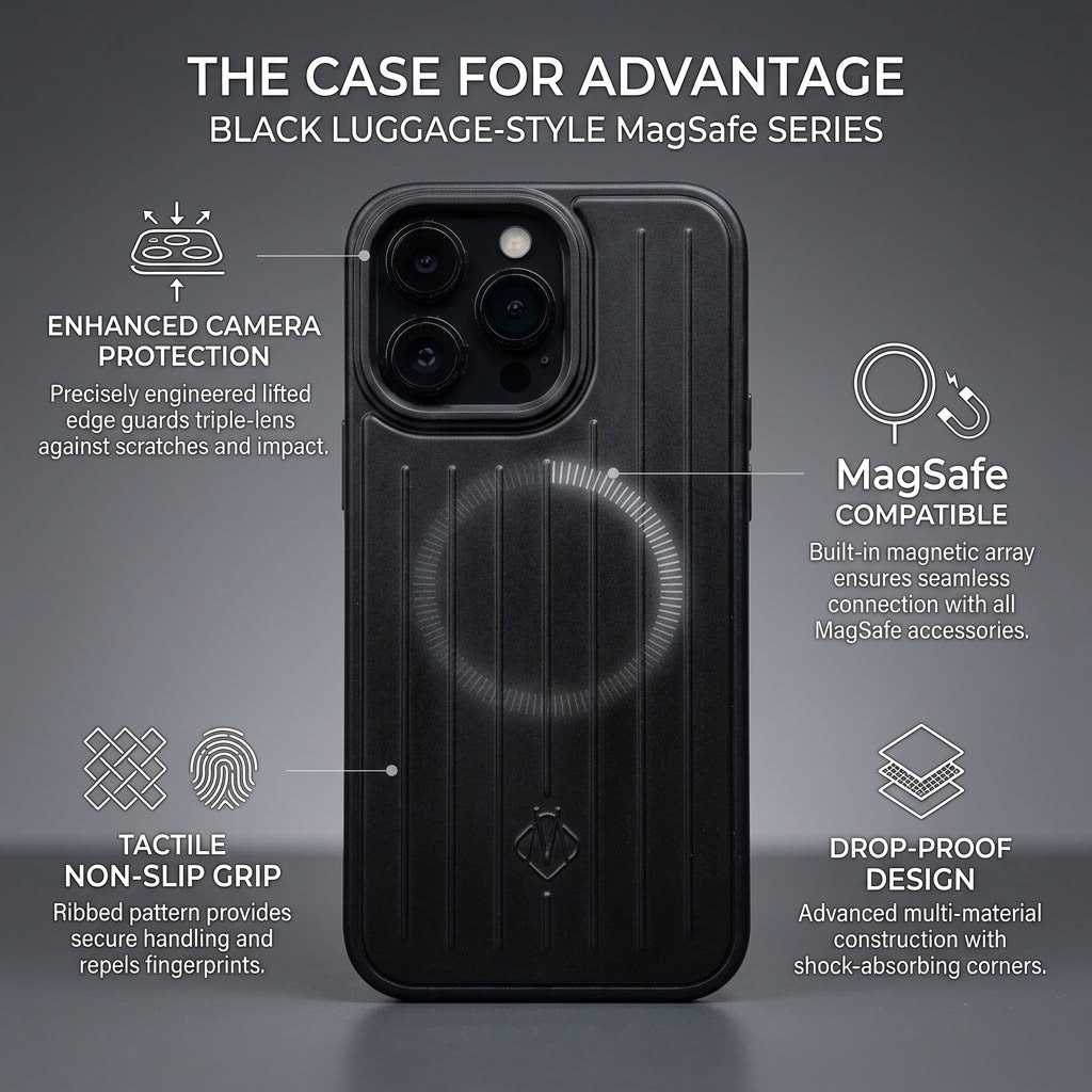 Premium Grooved Suitcase Style Shockproof Back Cover
