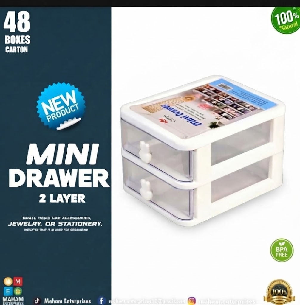 Mini 2-Layer Desktop Drawer Organizer