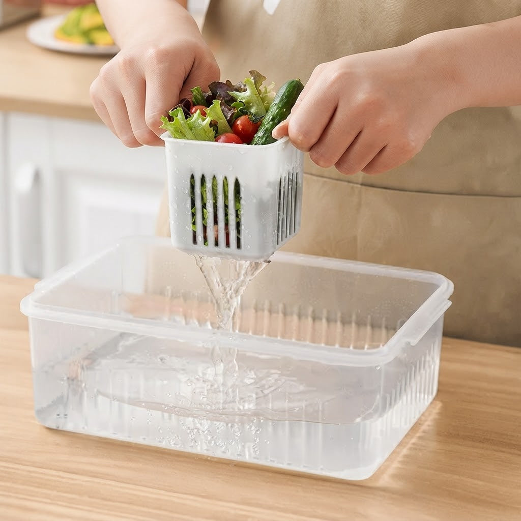 Refrigerator Food Drain Fresh-Keeping Storage Box