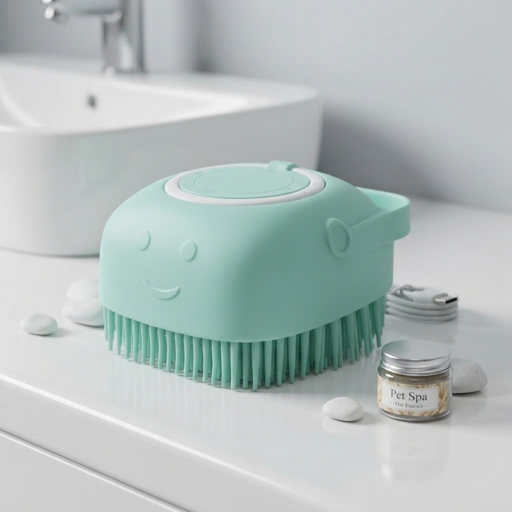 2-in-1 Pet Grooming Shampoo Brush