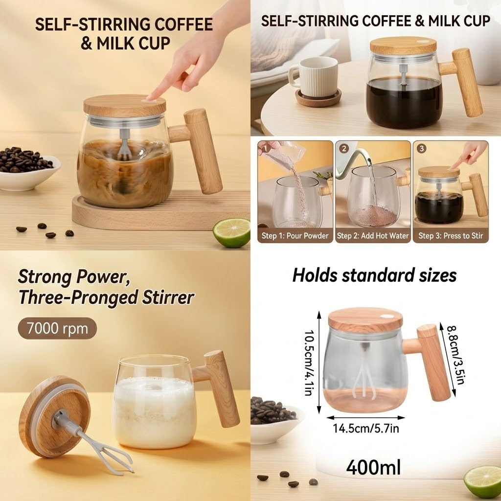 Automatic Self-Stirring Coffee Mug