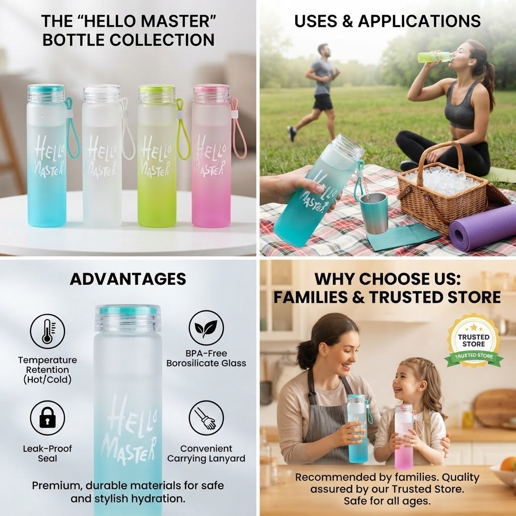 500ML Frosted Gradient Sports Water Bottle