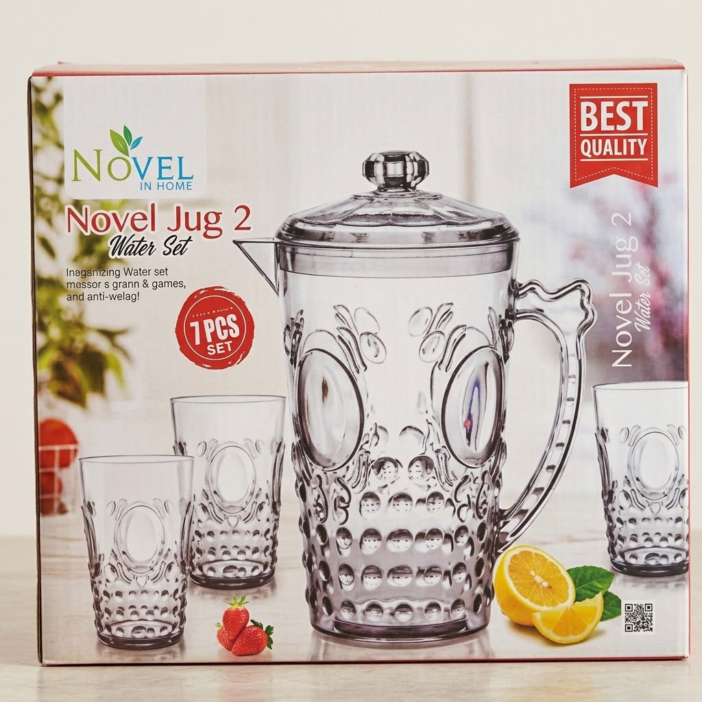 Premium Acrylic Unbreakable Jug Set with 6 Glasses