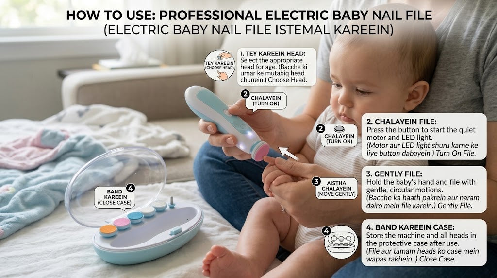 Electric Baby Nail Trimmer & Clipper Set