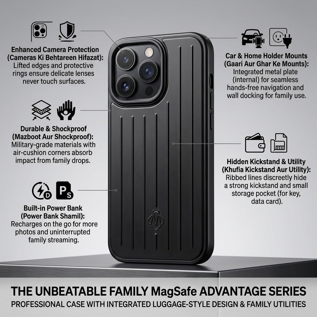 Premium Grooved Suitcase Style Shockproof Back Cover