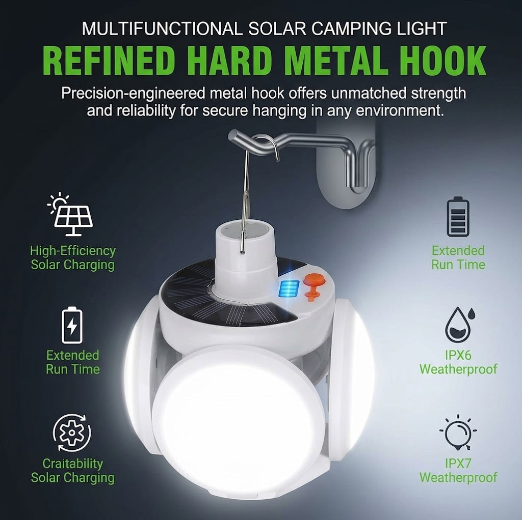 Multifunctional Solar LED Folding Light - 90° Adjustable