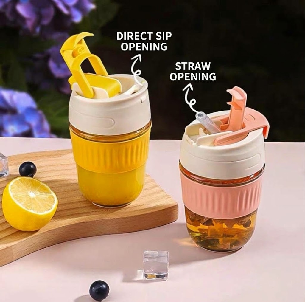 350ml Borosilicate Glass Water Bottle