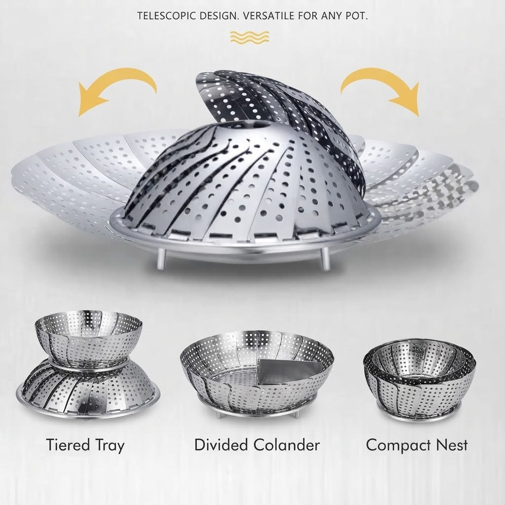 Stainless Steel Collapsible Food Steamer Basket