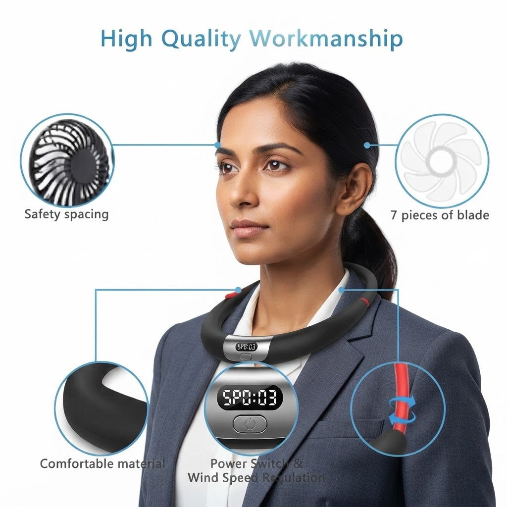 2500mAh Wearable Neck Fan