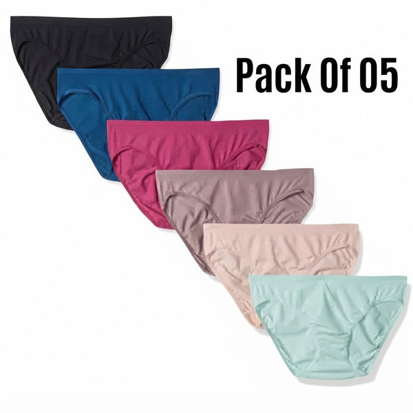 5 Pack Cotton Plain Panties S to XXL