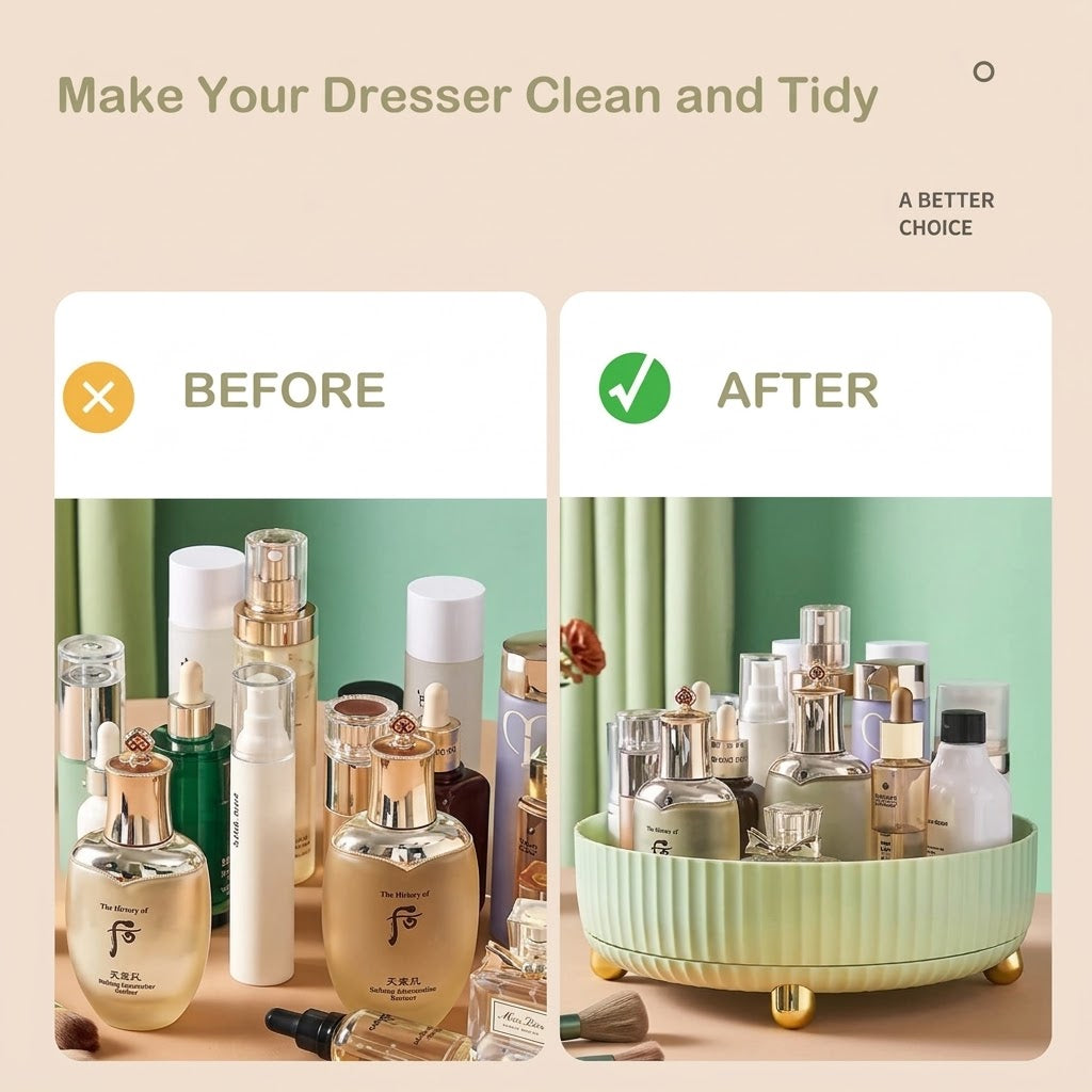 360 Degree Rotating Tray Cosmetic Organizer