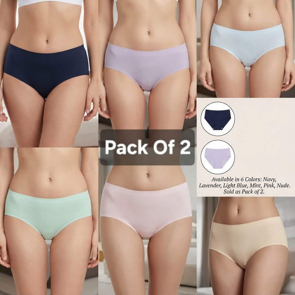 Pack Of 2 - Seamless Comfort Hipster Panties For Women’s