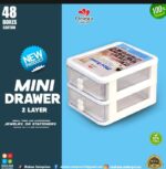 Mini 2-Layer Desktop Drawer Organizer – BPA-Free Multipurpose Storage Box - Image 3