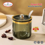 Beautiful Luxury Acrylic Sugar Pot with Lid & Spoon – Elegant Crystal-Cut Design for Kitchen & Dining - Image 5