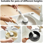New 360 Rotating Kitchen Dish Cleaning Brush with Push Squeeze Soap Dispenser - Image 4