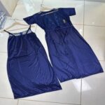 2 Piece Blue Lace Nighty Set for Bridal Wear - Image 3