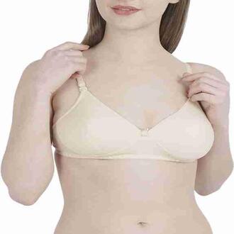 1718-64-628134-product-1 Beige Non-Padded Bra Adjustable Straps Sizes 32-42 - Image 1