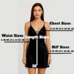 Black Silk Lace Nighty with Side Slit & V-Neck - Image 5