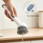 New 360 Rotating Kitchen Dish Cleaning Brush with Push Squeeze Soap Dispenser