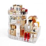 Large Capacity 360° Rotating Acrylic Makeup Organizer – Cosmetic Storage Stand for Perfume, Skincare & Jewelry Display