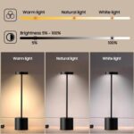 Portable LED Table Lamp – Touch Sensor, 3 Color Modes & 3 Brightness Levels, Rechargeable Metal Desk & Bedside Light - Image 4