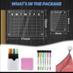 Acrylic Calendar for Fridge, Magnetic Fridge Calendar, 12"x8" Acrylic Dry Erase Board for Refrigerator, Clear Acrylic Whiteboard Reusable, Includes 6 Color Markers - Image 3