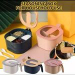 4 Grid Spice Seasoning Food and Masala Rack Box with Spoon – Multipurpose Kitchen Storage Jar Set - Image 6