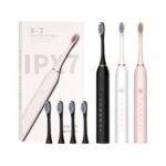 USB Rechargeable Ultrasonic Sonic Electric Toothbrush with 4 Brush Heads – 6 Cleaning Modes, 2-Minute Smart Timer & IPX7 Waterproof - Image 9