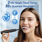USB Rechargeable Ultrasonic Sonic Electric Toothbrush with 4 Brush Heads – 6 Cleaning Modes, 2-Minute Smart Timer & IPX7 Waterproof