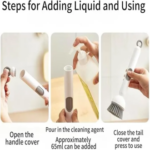 New 360 Rotating Kitchen Dish Cleaning Brush with Push Squeeze Soap Dispenser - Image 2