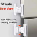 Pack Of 2 Multi-Purpose Baby Safety Lock – Double Buckle Design, Adhesive Child Door & Cabinet Lock Easy-Install No-Drill Refrigerator Door Locks - Automatic Safety Closure for Secure Sealing & Youngsters Protection, Versatile Use on Drawers & Cabinets - Image 2