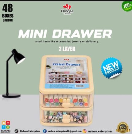 Mini 2-Layer Desktop Drawer Organizer – BPA-Free Multipurpose Storage Box
