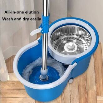 4707f1a1-d99d-44cb-8608-24efd4449347-1.jpeg Spin Mop – Easy Spin Magical Mop Set (Steel Bucket) 360° Microfiber Mop Head Home Cleaning Tool - Image 1