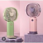 3-Speed USB Rechargeable Mini Portable Fan with Phone Holder – Fast Charging Handheld Cooling Fan