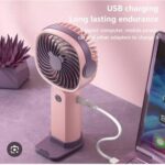 3-Speed USB Rechargeable Mini Portable Fan with Phone Holder – Fast Charging Handheld Cooling Fan - Image 6