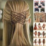 Pack of 2 Magic Double Hair Comb Clips Stretchy Beads Elastic Hair Accessories for Women & Girls
