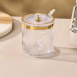 Beautiful Luxury Acrylic Sugar Pot with Lid & Spoon – Elegant Crystal-Cut Design for Kitchen & Dining - Image 4