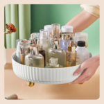 360 Degree Rotating Bathroom Tray Cosmetic Organizer Kitchen Spice Bottle Storage Holder Fruit Serving Tray Multifunctional Plate Spinning Cosmetics Storage - Image 4