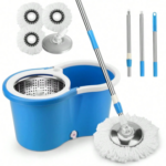Spin Mop – Easy Spin Magical Mop Set (Steel Bucket) 360° Microfiber Mop Head Home Cleaning Tool - Image 8