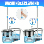 Spin Mop – Easy Spin Magical Mop Set (Steel Bucket) 360° Microfiber Mop Head Home Cleaning Tool - Image 7